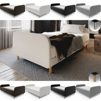 Polsterbett Bett Matratze Bonell/ Pocketmatratze mit Metall/ Holzbeinen HOT3