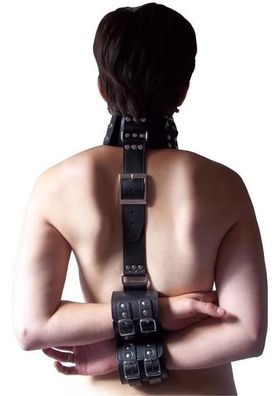 Leder Bondage Hals Handfesseln schwarz