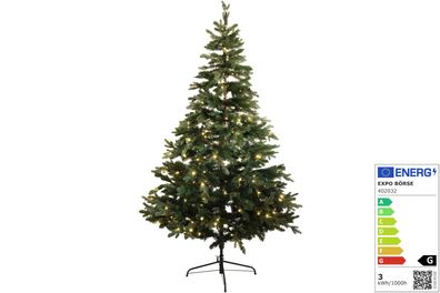 Premium Kunst Weihnachtsbaum 210 cm grün mit 290 LEDs warmweiß