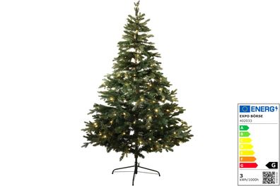 Premium Kunst Weihnachtsbaum 180 cm grün mit 210 LEDs warmweiß