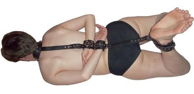 Leder Bondage Hogtied Komplettset Fesseln