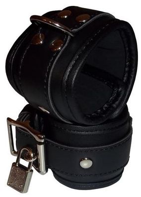 Leder Bondage Handfesseln gepolstert mit Schloss
