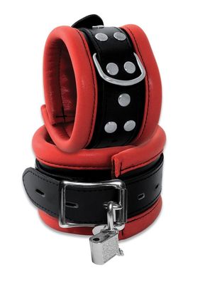 Leder HQ Bondage Handfesseln gepolstert rot