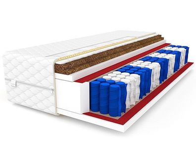 Matratze 120x200cm METIS H4 Taschenfederkern 2x KOKOS MEMO 24cm 9 zonen premium