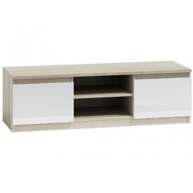 TV Schrank Lowboard Fernseher Schrank TV Möbel Fernsehtisch 120cm Sonoma weiß