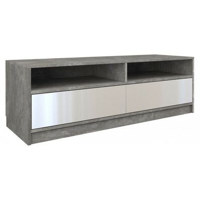 TV Schrank Lowboard Fernseher Schrank Fernsehtisch BETON-WEISS hochglanz