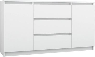 Kommode mit 3 Schubladen 2 Schränke 140cm Klamotenschrank Sideboard Anrichte hol