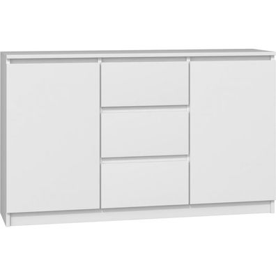 Kommode mit 3 Schubladen 2 Schränke 120cm Klamotenschrank Sideboard Anrichte hol