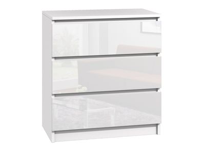 Kommode mit 3 Schubladen Sideboard weiß hochglanz modern anrichte