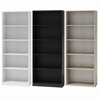 Bücherregal Regal Holzregal Standregal Wandregal Büroregal 180x60x30cm weiss