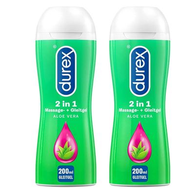 2stk Durex Play 2 in 1 mit Aloe Vera Massage-Gel und Gleitgel 200ml