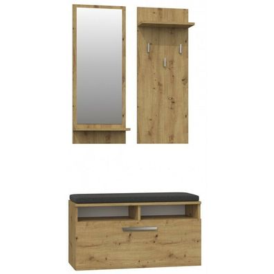 Garderobe Wandgarderobe Paneel Spiegel Schrank kommode Artisan