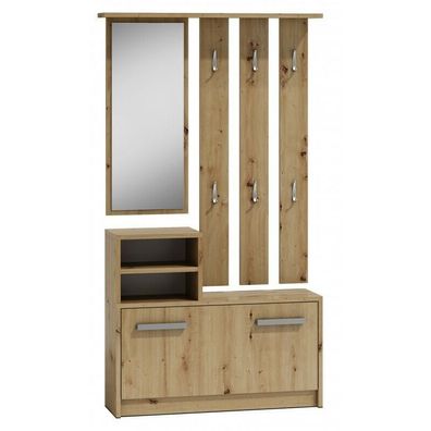 Wandgarderobe Garderobe Flurgarderobe Paneel Spiegel Schrank kommode Artisan