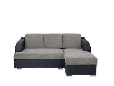 Ecksofa Merin | Couch Sofa mit Schlaffunktion | 138 x 205 x 89 cm, Grau