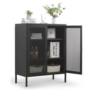 Mein-Regal Highboard Mesh aus Metall mit Meshtüren