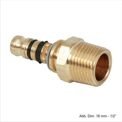 Geberit Mepla Übergang mit AG (Rotguss) 20 mm - 1/2"