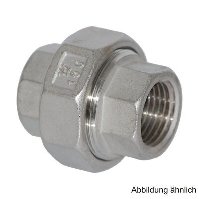 Edelstahl Verschraubung mit 2 Innengewinden, konischdichtend, Serie 340, 1"