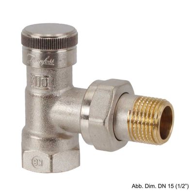 Danfoss Rücklaufverschraubung RLV 15, Eck, R 1/2", Rp 1/2", 003L0143