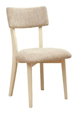 Beige Stuhl Esszimmer Designer Stühle Holzmöbel Modern Einrichtung Lehnstuhl