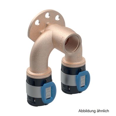 Geberit FlowFit Doppelanschlusswinkel 90°, 20 mm x 1/2" x 20 mm, L: 52 mm