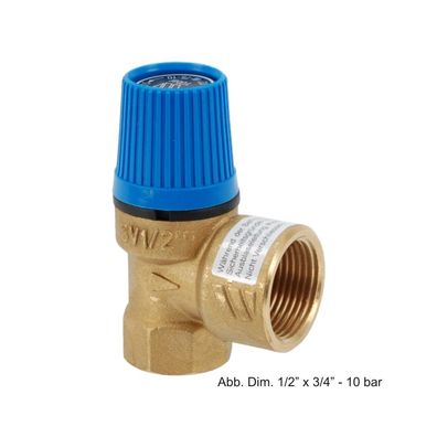 Membran-Sicherheitsventil für Warmwasserbereiter 3/4" x 1" - 6 bar