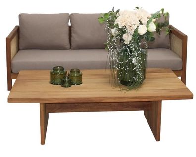 Sofa 3 Sitzer Stilvoller Couchtisch Gartenmöbel Designer Komplett Set 2Tlg