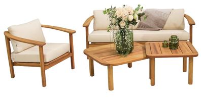 Stilvoller Set Gartenmöbel Sofa 3 Sitzer Komplett Sessel Designer Couchtische