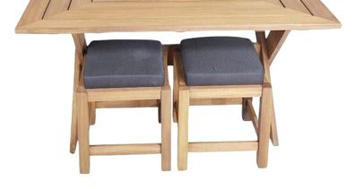 Gartenmöbel Set 2X Hocker Sitzhocker Gartenhocker Holzhocker Schemel