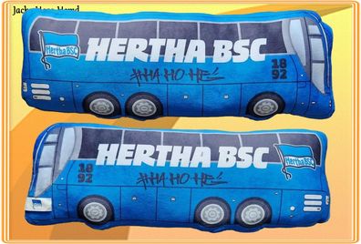 Hertha BSC Berlin Kissen Mannschaftsbus Plüschkissen Nackenkissen Gr: 47x17x10cm NEU