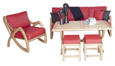 Komplett Set Gartenmöbel Stilvolle Esstisch Outdoor Sessel Dreisitzer Sofa