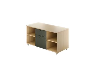 Designer Schwarz Braun Aktenschrank Rädern Holzmöbel Regale Schublade