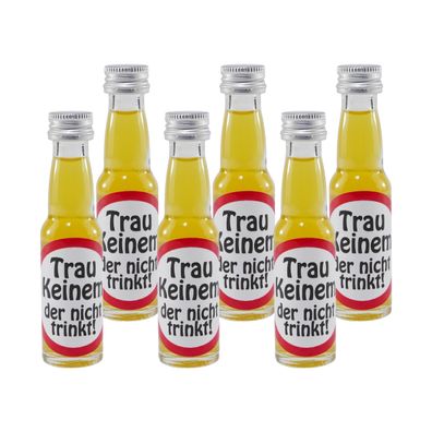 Spaßflasche Maracuja-Likör "Trau Keinem" (12 x 0,02L)