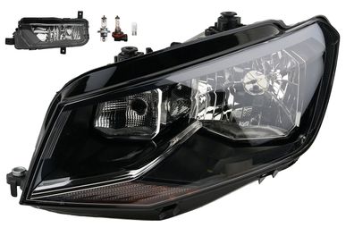 Scheinwerfer Halogen passend für VW Caddy IV SA 05/15- H4 L + Nebel+Leuchtmittel