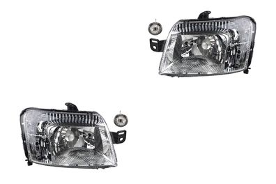 Scheinwerfer Satz Halogen Haupt passend für Fiat Panda 169 09/03-07/09 H4 + Nebel