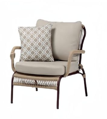 Sessel Beige Elegantes Hochwertig Terrasse Design Möbel Modern Sessel Luxuriöse