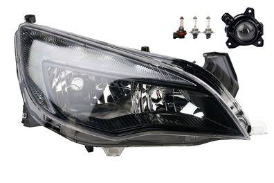 Scheinwerfer Halogen passend für Opel Astra J 09/12- H7 H7 R + Nebel+ Leuchtmit