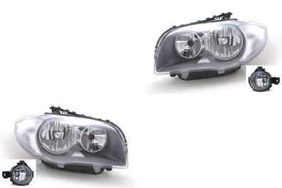 Scheinwerfer Satz Halogen passend für BMW 1er E81 E82 E87 E88 07-09 H7 H7 + Nebel