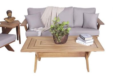 Sitzmöbel Gartenmöbel Sofa 3 Sitzer Holz Couchtisch Möbel Terrassenmöbel