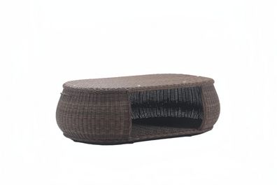 Couchtisch Hochwertig Beistelltisch Designer Tisch Oval Braun Stilvolle Terrasse