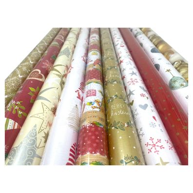 Geschenkpapier Weihnachten Rollen Weihnachtspapier 5m x 0,7m versch. Sets