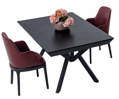 Set 7Tlg Esszimmer Esstisch 6X Stühle Designer Leder Sitz Luxus Tisch Essgruppe