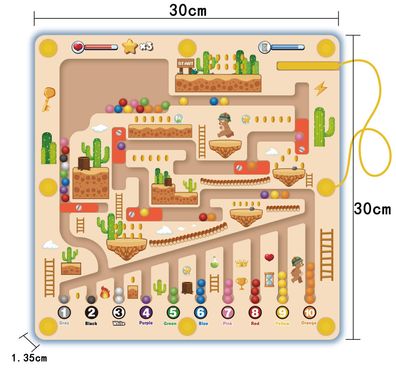 Montessori Kinderspiele, Lernspielzeug, Lernspiele, Magnetlabyrinth, Maulwurf