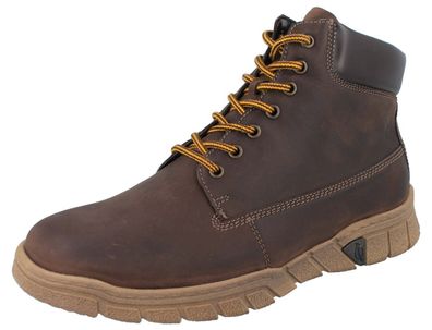 Waldläufer H Lino Herren Stiefelette braun moro Crazy-Horse Fettnubukleder