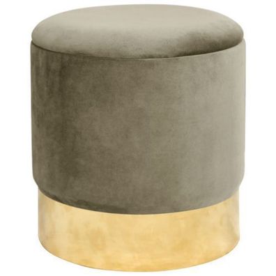 Pouf AKORD GOLDEN aus Samtstoff mit Stauraum in Beige Durchmesser 39 cm Höhe 40 cm