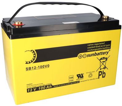 SUN Battery SB12-100V0 AGM Akku 12V 107Ah Blei-Akku mit VDS