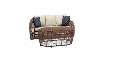 Outdoor Möbel Außenmöbel Sofa Couch Gartenloungeterrassen Loungemöbel 2Tlg