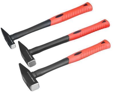 Hammersatz 3-tlg Schlosserhammer Stahlhammer Satz Fiberglas 100g 300g 500g