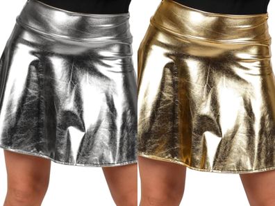 Metallic Rock Damen gold oder silber glänzend S-XL Disko Kostüm Karneval Party