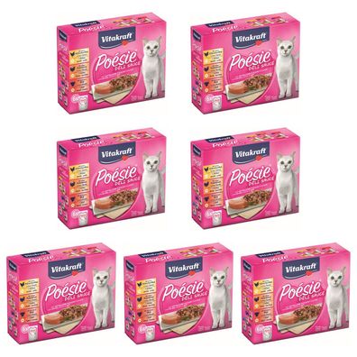 Vitakraft Katzenfutter Poesie DeliSauce, Multipack Fleisch - 7x 6 Beutel