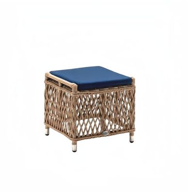 Hocker Blau Quadrat Sitzhocker Hochwertig Sitzpouf Terrasse Designer Möbel